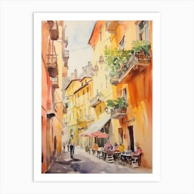 Parma, Italy Watercolour Streets 1 Art Print