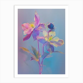 Iridescent Flower Columbine 2 Art Print