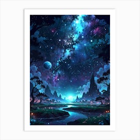 Galaxy Paining Art Print