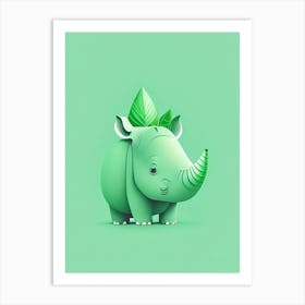 Euoplocephalus Cute Mint Dinosaur Art Print