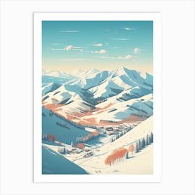 Park City Mountain Resort   Utah, Usa, Ski Resort Illustration 3 Simple Style Art Print