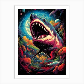 Shark In Space Art Print