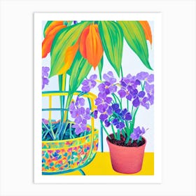 African Violet Eclectic Boho Plant Art Print