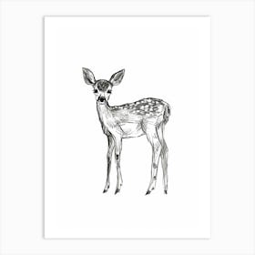 B&W Deer Art Print