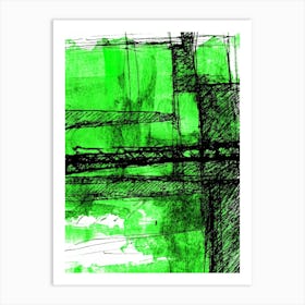 Abstract Green Drawing Art Art Print