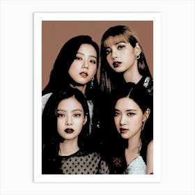 black pink band music Art Print