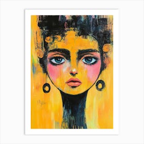 Conceptual Painting Face Of A Woman Big Eyes 1 Art Print