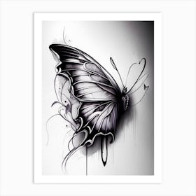 Butterfly Outline Graffiti Illustration 2 Art Print