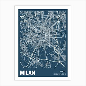 Milan Blueprint City Map 1 Art Print