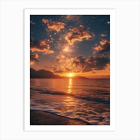 Sunset Over The Sea Art Print