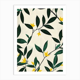 Yellow Leaves On A Branch Art Print