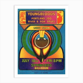 The Youngbloods Portland Zoo Retro Replica Mini Rock Concert Poster Art Print