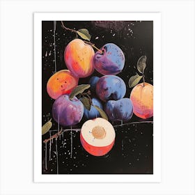 Plums & Nectarines Art Deco Inspired 2 Art Print