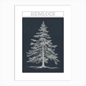 Hemlock Tree Minimalistic Drawing 3 Poster Art Print
