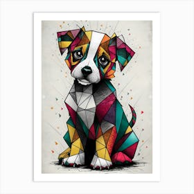 Geometric Dog Canvas Art Art Print