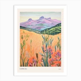 Corn Du Wales Colourful Mountain Illustration Poster Art Print