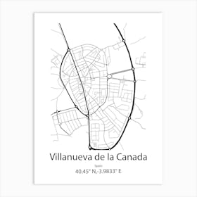 Villanueva De Arosa,Spain Minimalist Map Art Print