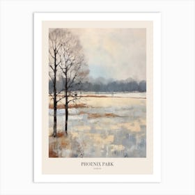 Winter City Park Poster Phoenix Park Dublin 2 Art Print