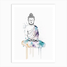 Buddha Symbol Minimal Watercolour Art Print