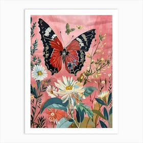 Floral Animal Painting Butterfly 2 Art Print