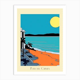 Poster Of Minimal Design Style Of Playa Del Carmen, Mexico 2 Art Print