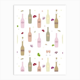 Champagne Bottles Art Print