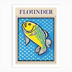 Flounder Seafood Poster Art Print