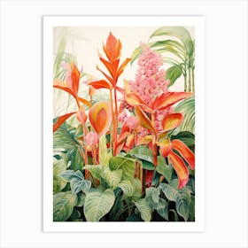 Tropical Plant Painting Chinese Evergreen 2 Art Print
