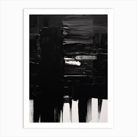 Black Brush Strokes Abstract 2 Art Print