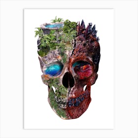 Two Face Skull Art Print