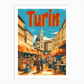 Aihrgdesign A 1970s Inspired Travel Poster For Turin Depictin E6b14538 Ae0b 4afb 9aa0 Fdd4e0a31d67 2 Art Print