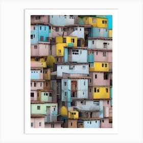 Favela Blocks Rio De Janeiro Art Print