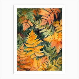 Autumn Fern Painting 2 Art Print