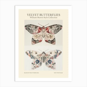 Velvet Butterflies Collection Radiant Butterflies William Morris Style 10 Art Print