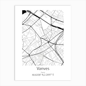 Vanves,France Minimalist Map Art Print