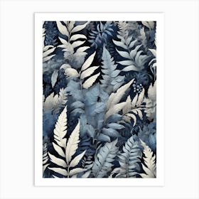 Blue Ferns Art Print 2 Art Print