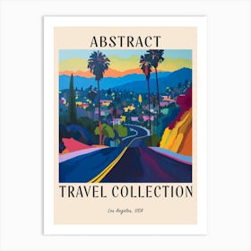 Abstract Travel Collection Poster Los Angeles Usa 1 Art Print
