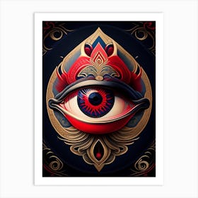 Third Eye Symbol 6, Japanese Ukiyo E Style Art Print