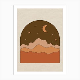 Night Sky Over Hills Art Print