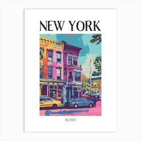 Belmont New York Colourful Silkscreen Illustration 4 Poster Art Print