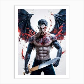 Handsome Male Vampire Warrior Poster Art #2 1 Art Print