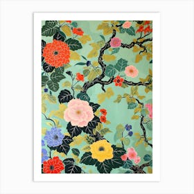 Hokusai  Great Japan Flowers Japanese 4 Art Print