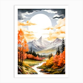 Eternal Glow Solstice Harmony In Mountain Vista Art Print