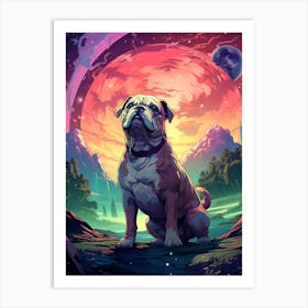 Bulldog In Space Art Print