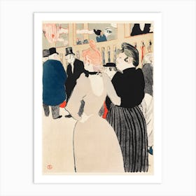 At The Moulin Rouge La Goulue And Her Sister (1892), Henri de Toulouse-Lautrec Art Print