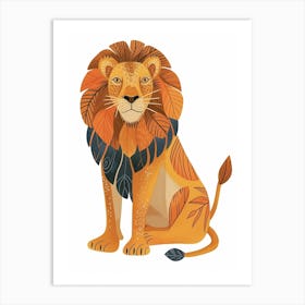 Barbary Lion In Different Seasons Clipart 4 Art Print