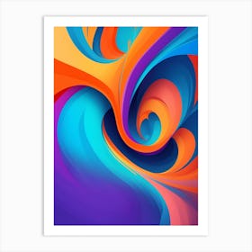 Abstract Colorful Waves Vertical Composition 94 Art Print