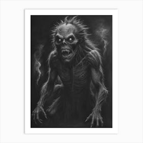 Freaky Demon Monster Sketch Art Print