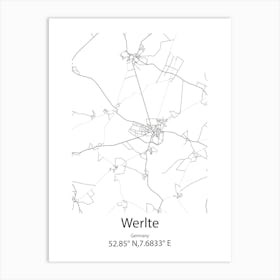 Werlte,Germany Minimalist Map Poster