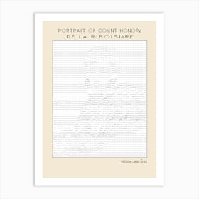 Ascii Art Minimalist – Portrait Of Count Honoré De La Riboisière Antoine Jean Gros – Classic Painting Art Print